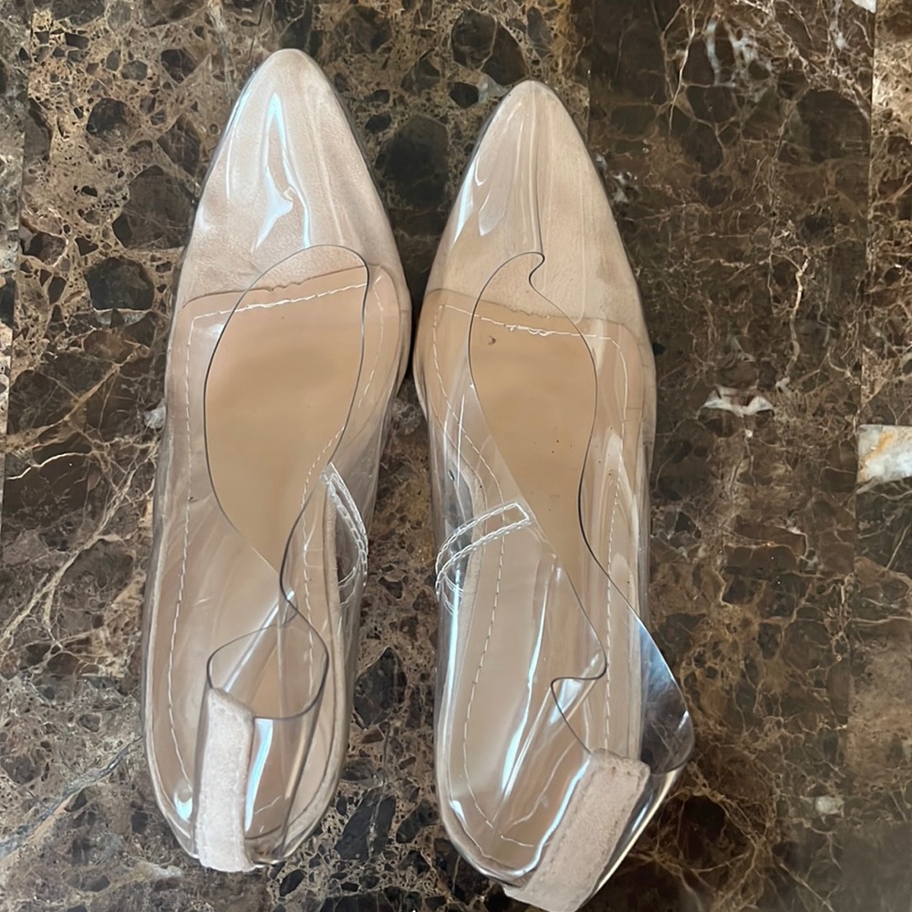 Clear stiletto heels